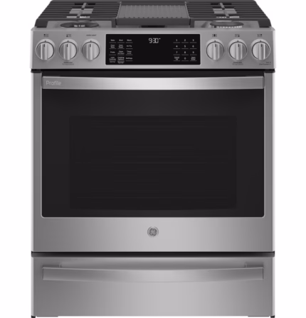 GE Profile GE Profile(TM) 30" Smart Slide-In Front-Control Gas Fingerprint Resistant Range with No Preheat Air Fry PGS930YPFS (a4ln7qw3hbgp) (2)