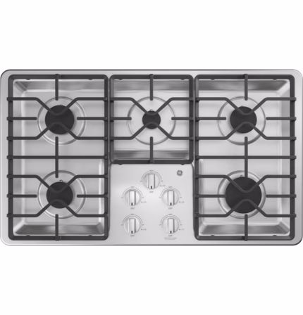 GE GE(R) 36" Built-In Gas Cooktop with Dishwasher-Safe Grates JGP3036SLSS (a4lr2cs88i8u)
